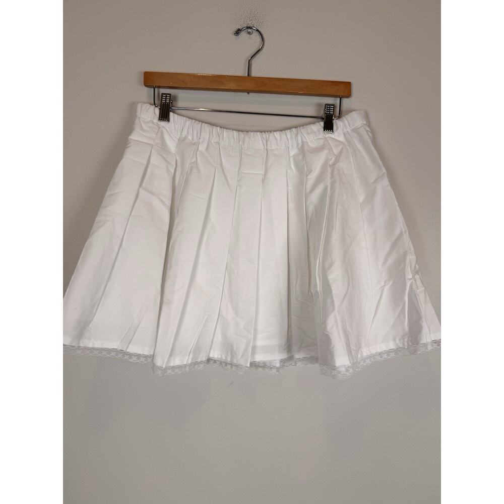 J. Crew Pleated tie-waist mini skirt Large White Pleated Skirt NEW - Picture 5 of 7